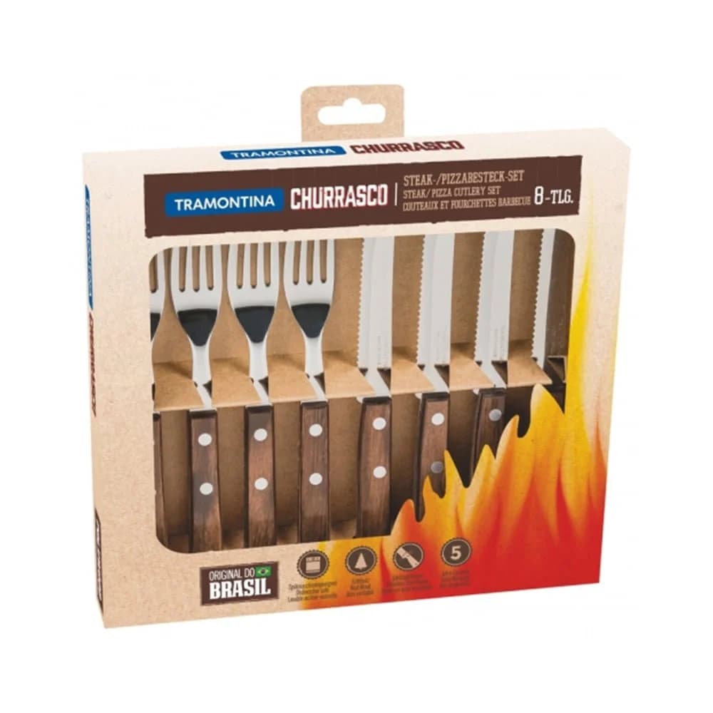 Cubiertos Tramontina 8 Piezas Asado Churrasco Polywood — imagen 2 de 2