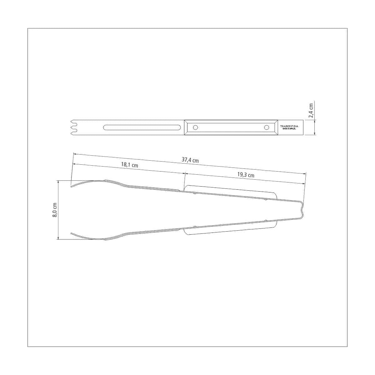 Pinza De Asado Carne Tramontina Madera 38 Cm Churrasco — imagen 3 de 3