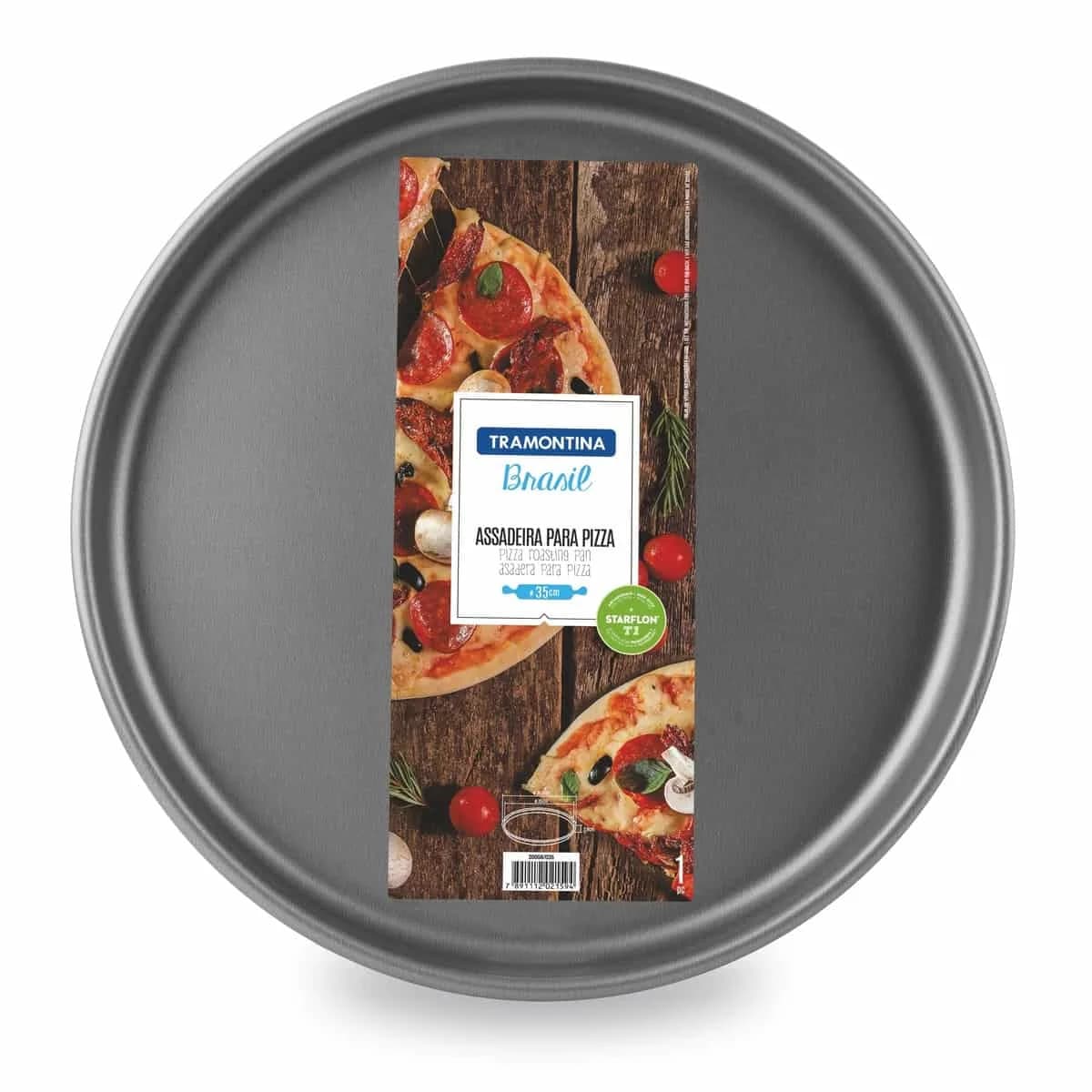 Pizzera antiadherente de aluminio Tramontina Brasil 35 cm 2.5 L — imagen 1 de 5
