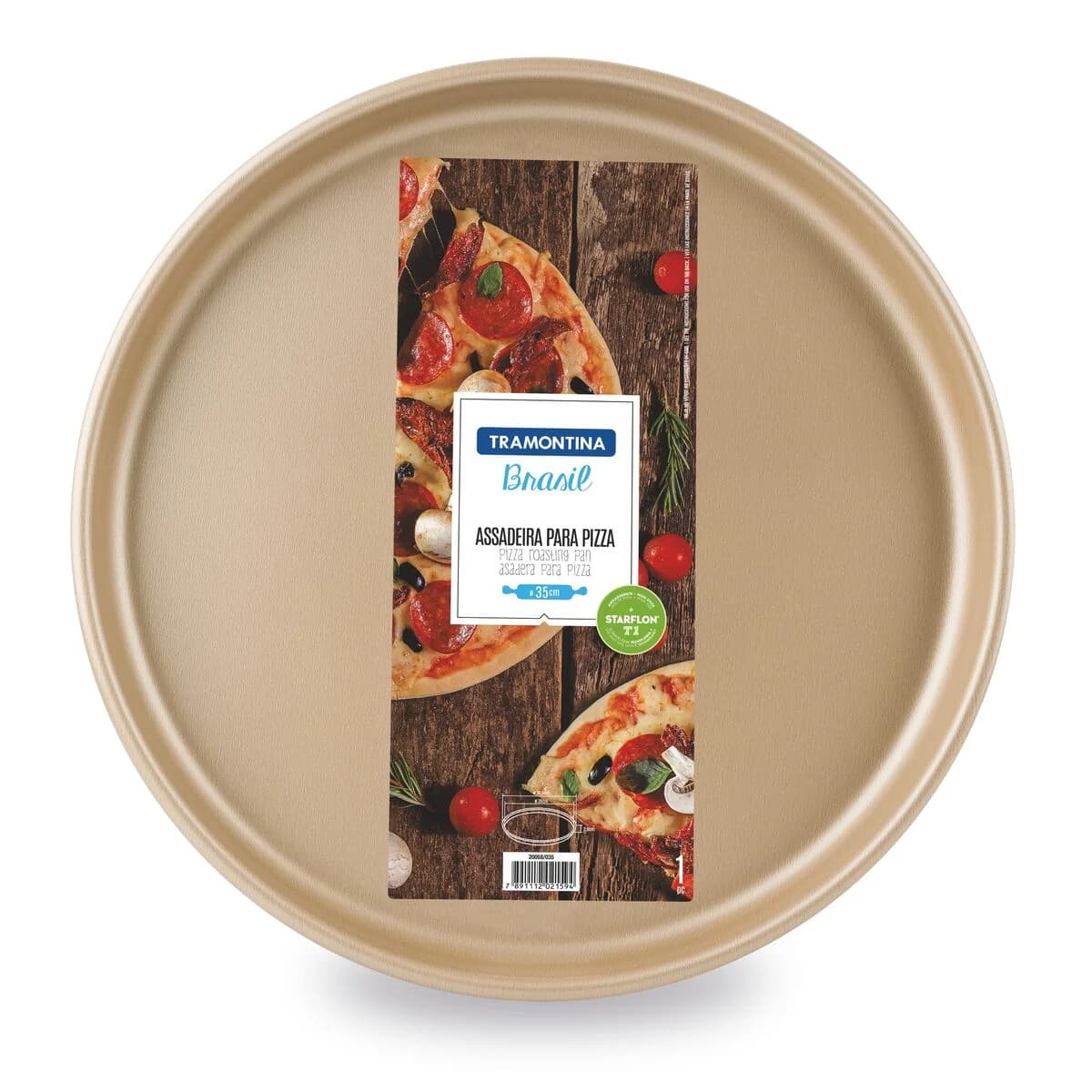 Pizzera antiadherente de aluminio Tramontina Brasil 35 cm 2.5 L — imagen 4 de 5