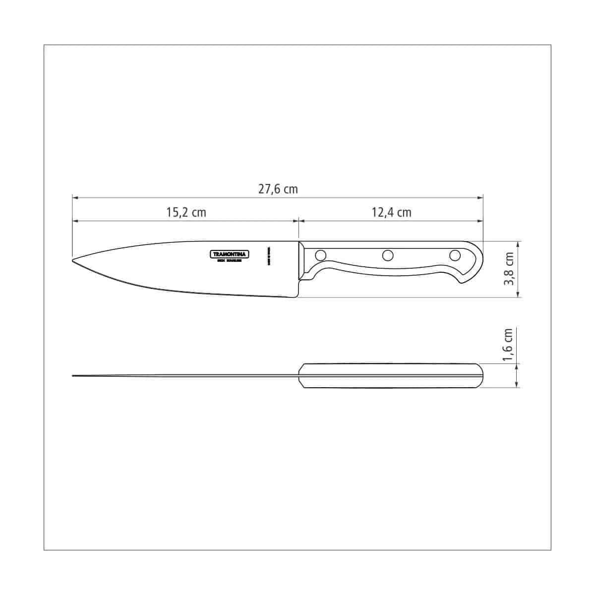 Cuchillo de chef Tramontina Ultracorte de acero inoxidable 6 pulgadas — imagen 2 de 2