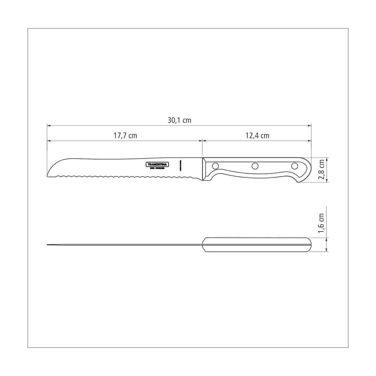 Cuchillo para pan Tramontina Ultracorte de acero inoxidable 7 pulgadas — imagen 2 de 2