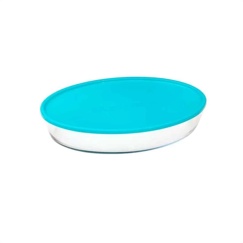 Asadera Vidrio Marinex Oval 3200 Ml Con Tapa — imagen 1 de 2