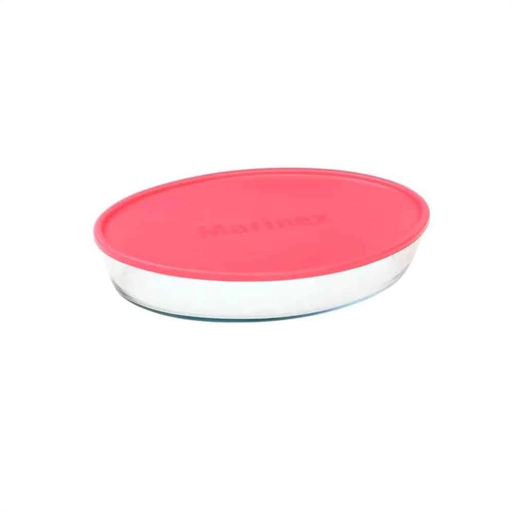 Asadera Vidrio Marinex Oval 3200 Ml Con Tapa — imagen 2 de 2