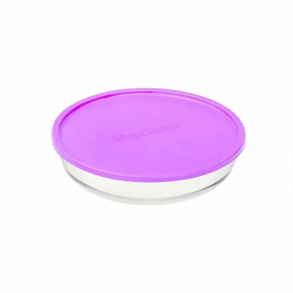 Asadera Vidrio Marinex Redonda 2400 Ml Con Tapa