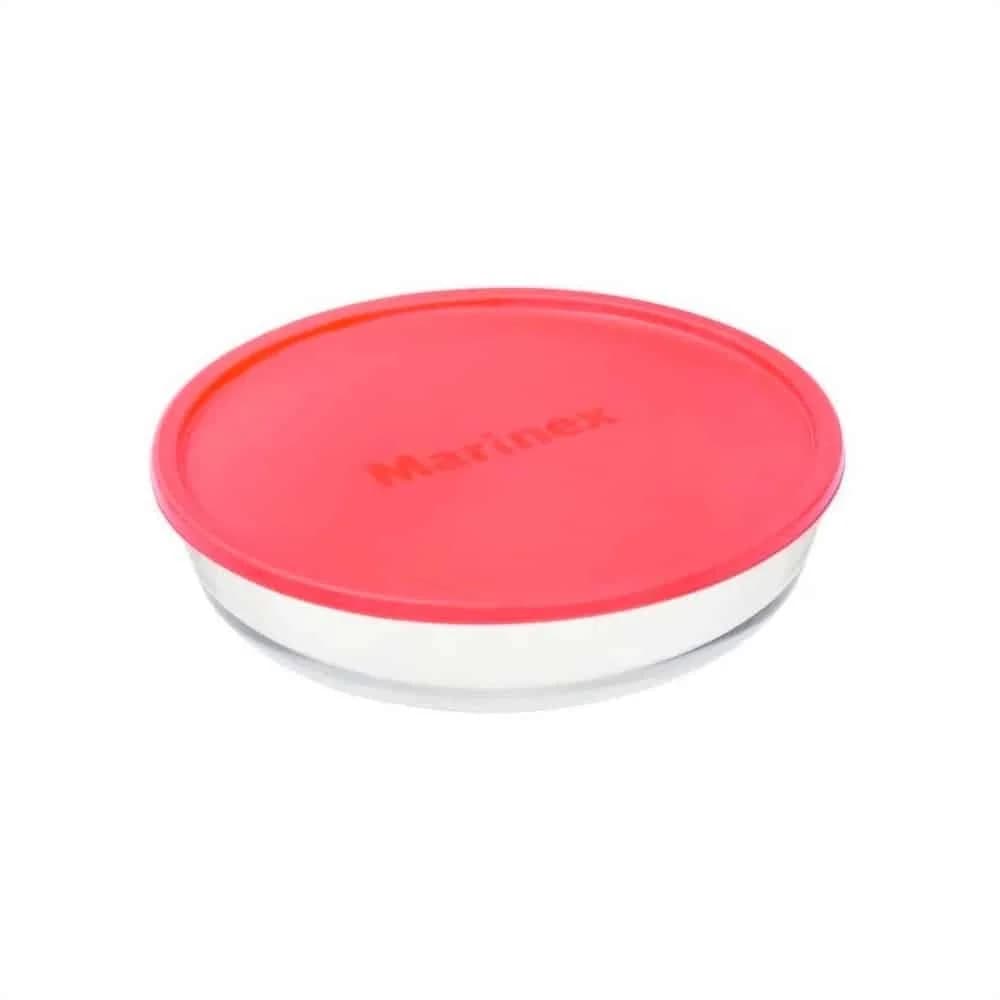 Asadera Vidrio Marinex Redonda 2400 Ml Con Tapa — imagen 2 de 2