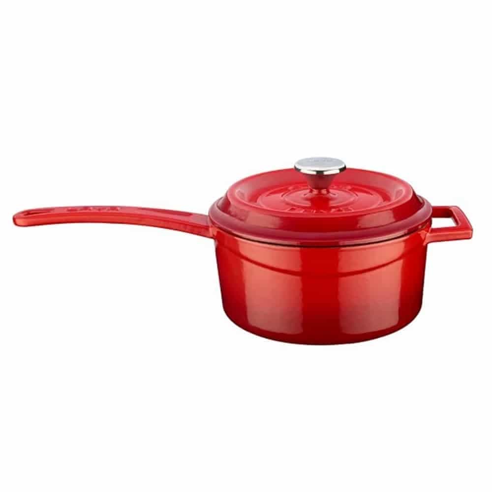 Cacerola Olla Lava Hierro Fundido Esmaltado Con Mango 16 Cm