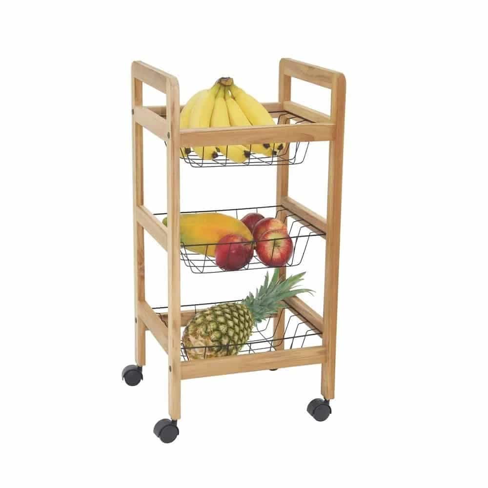Carro Auxiliar Para Frutas Tramontina Madera Teca