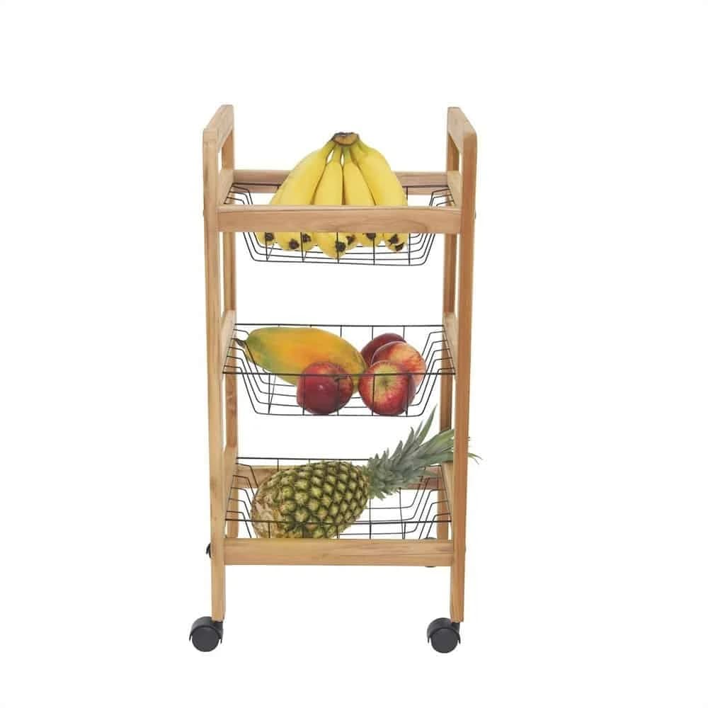 Carro Auxiliar Para Frutas Tramontina Madera Teca — imagen 3 de 6