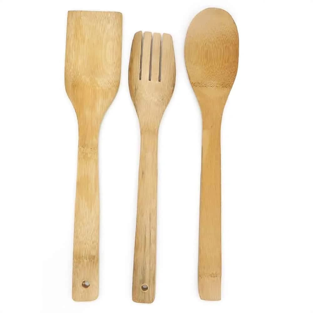 Juego De Menage Bambu Madera Espatula Cucharon 3 Piezas — imagen 1 de 2