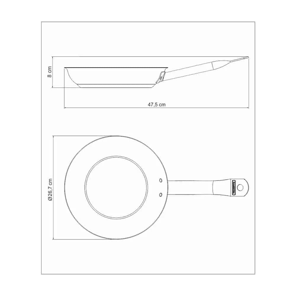 Sarten Tramontina Acero Inoxidable Induccion 26 Cm Antiadher — imagen 5 de 6