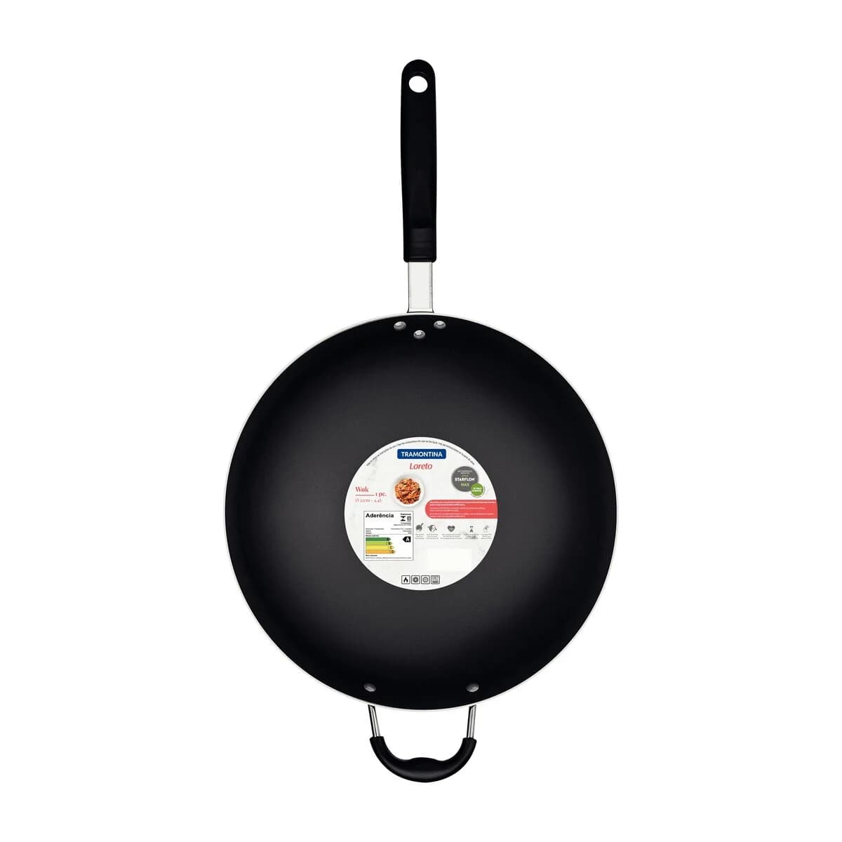Sarten Wok Tramontina Antiadherente 32 Cm Teflon Loreto — imagen 2 de 4