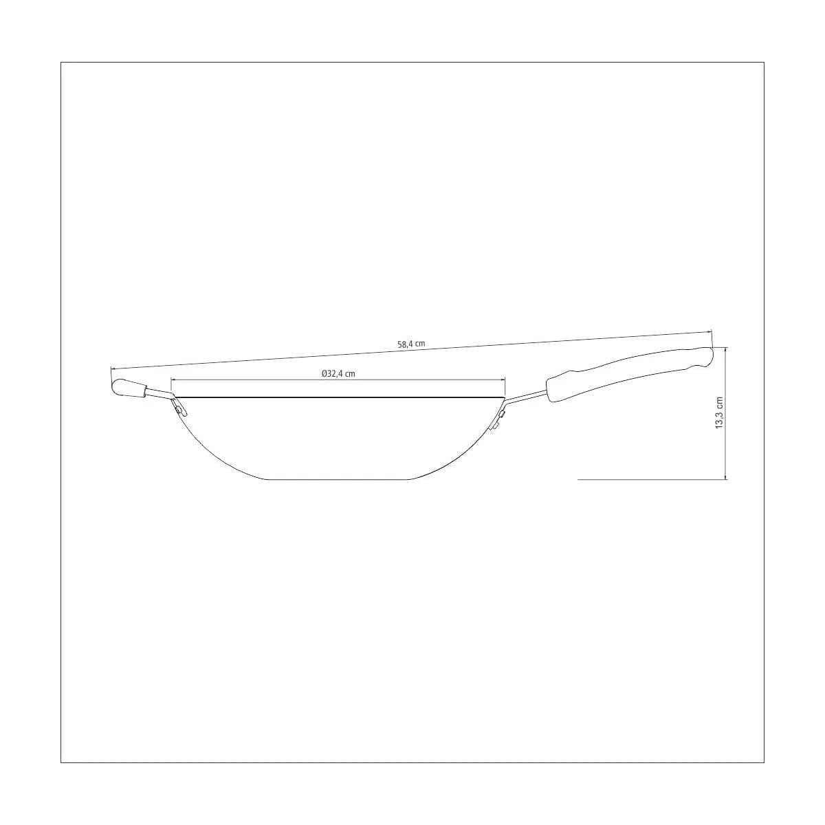 Sarten Wok Tramontina Antiadherente 32 Cm Teflon Loreto — imagen 3 de 4