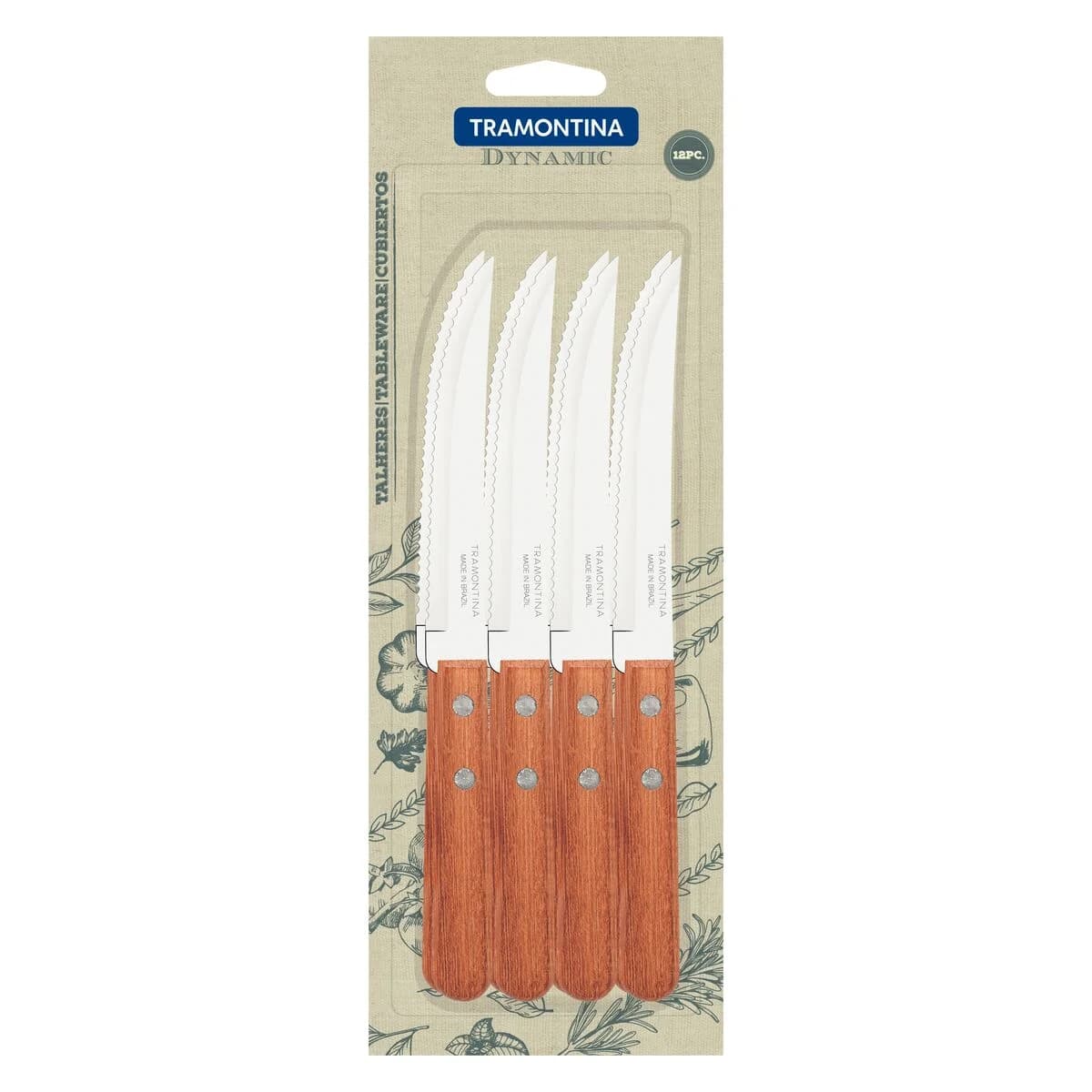 Cuchillo Tramontina Mango De Madera Dynamic X12 Unid — imagen 2 de 3