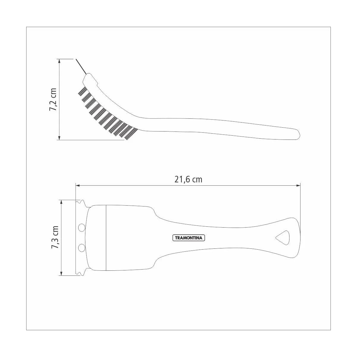 Cepillo Limpiador De Parrilla Tramontina Cerdas Acero — imagen 3 de 3