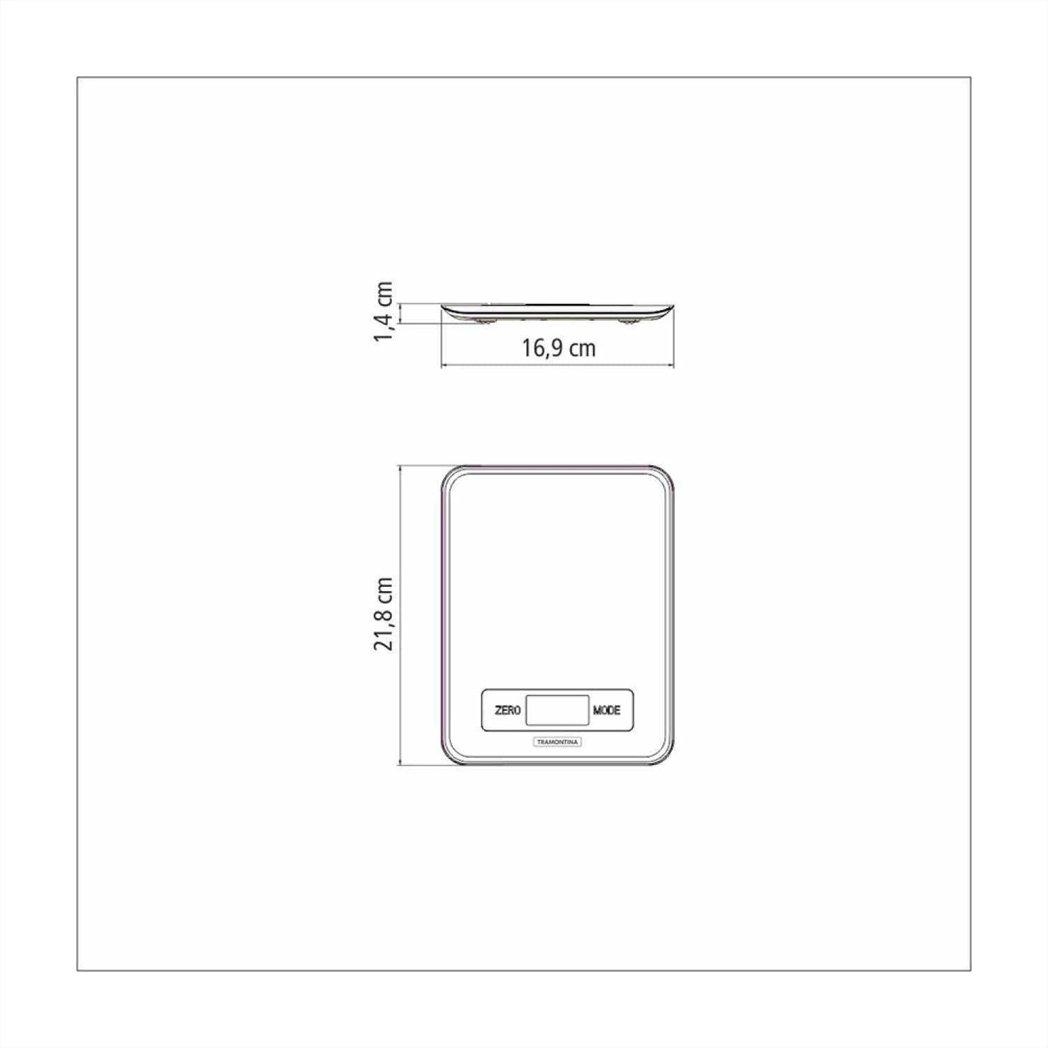Balanza De Cocina Digital Tramontina 5 Kg Acero Inoxidable — imagen 3 de 5