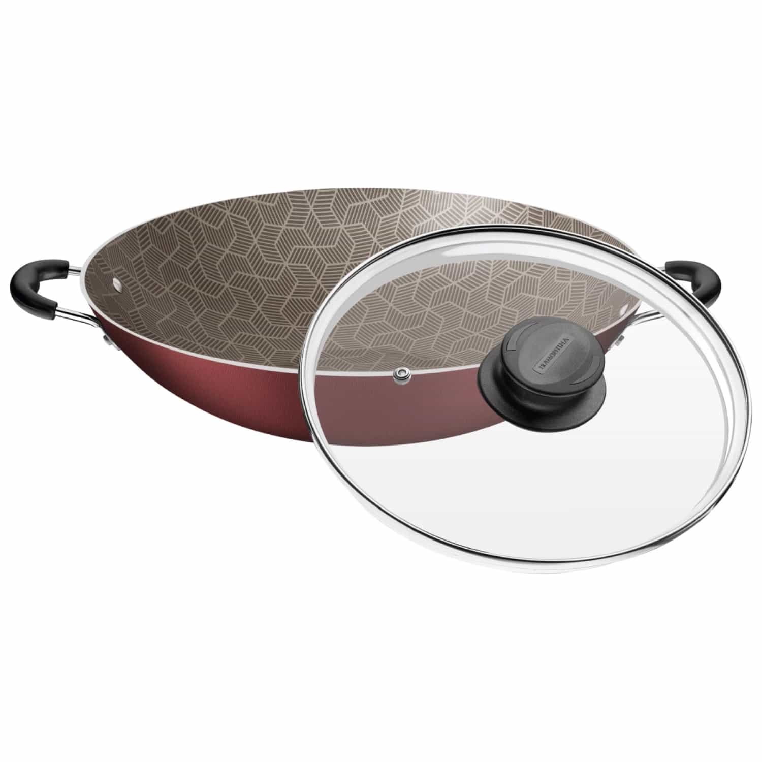 Sarten Wok Tramontina Antiadherente Tapa Vidrio 32 Cm Paris