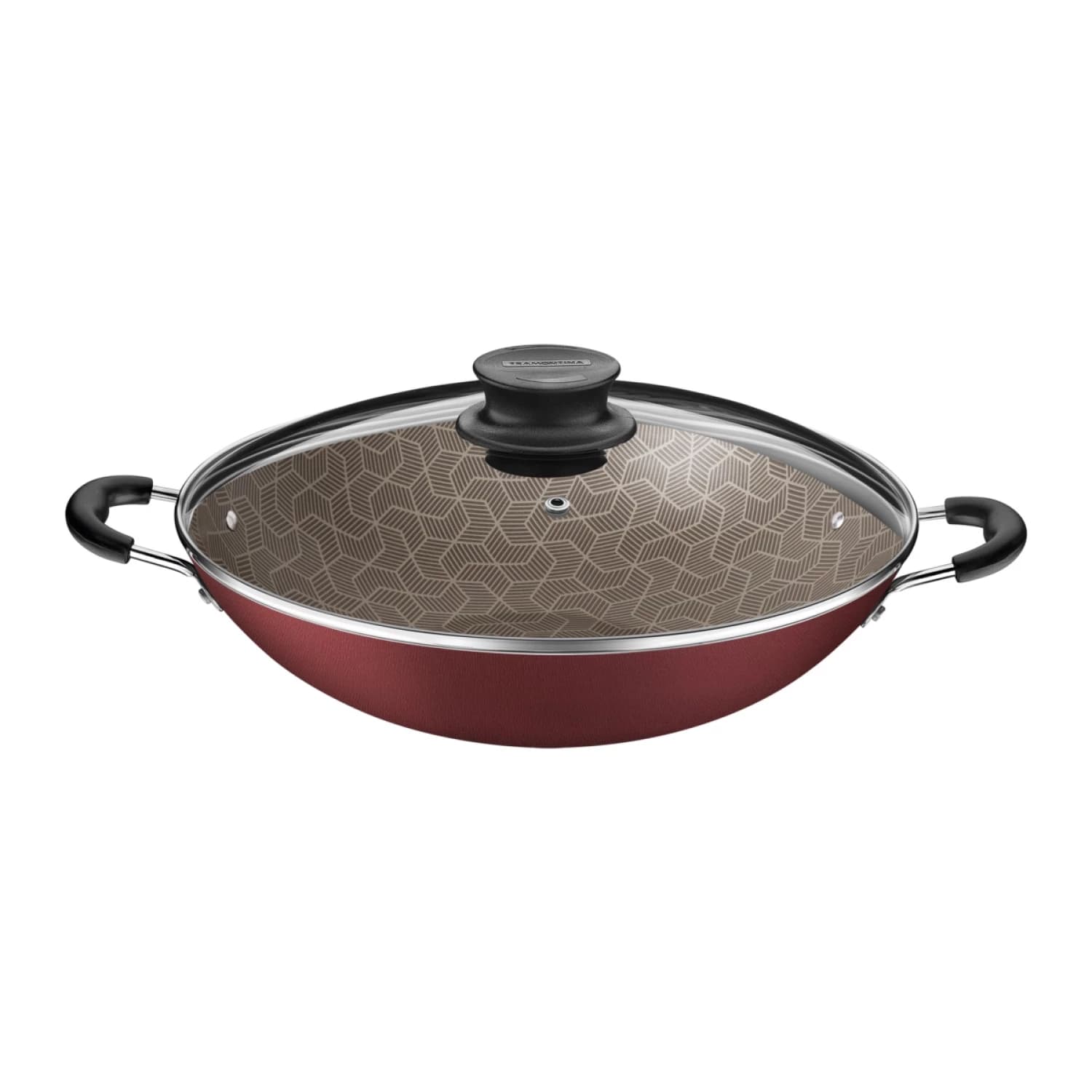 Sarten Wok Tramontina Antiadherente Tapa Vidrio 32 Cm Paris — imagen 3 de 5