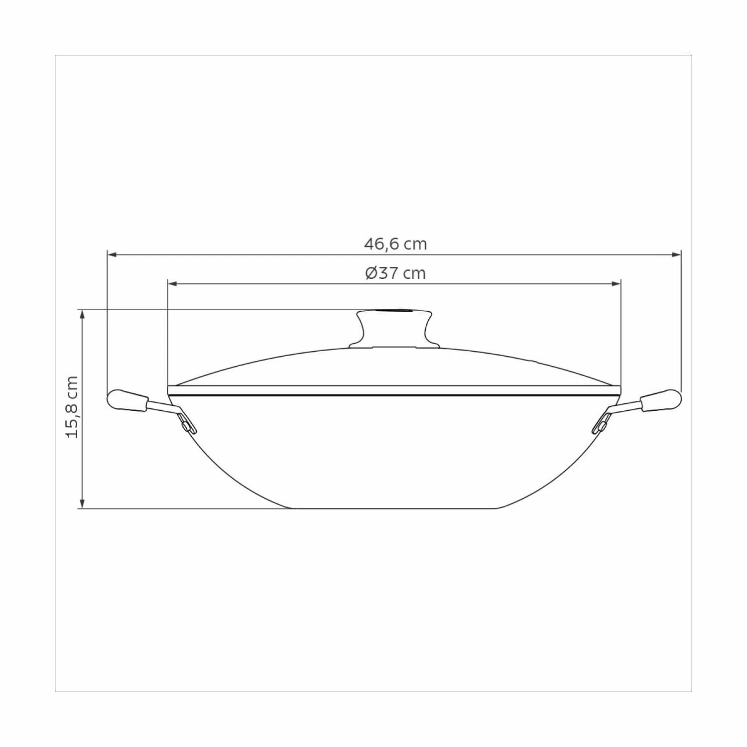 Sarten Wok Tramontina Antiadherente Tapa Vidrio 32 Cm Paris — imagen 4 de 5