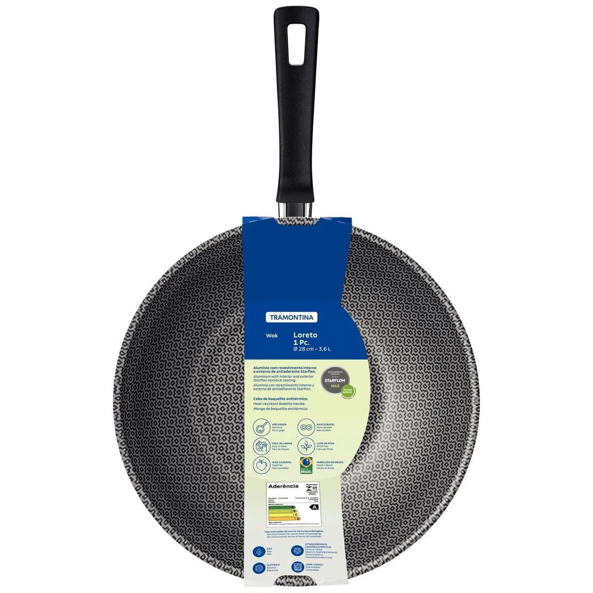 Sarten Wok Tramontina Teflon Antiadherente 28 Cm Loreto — imagen 2 de 4