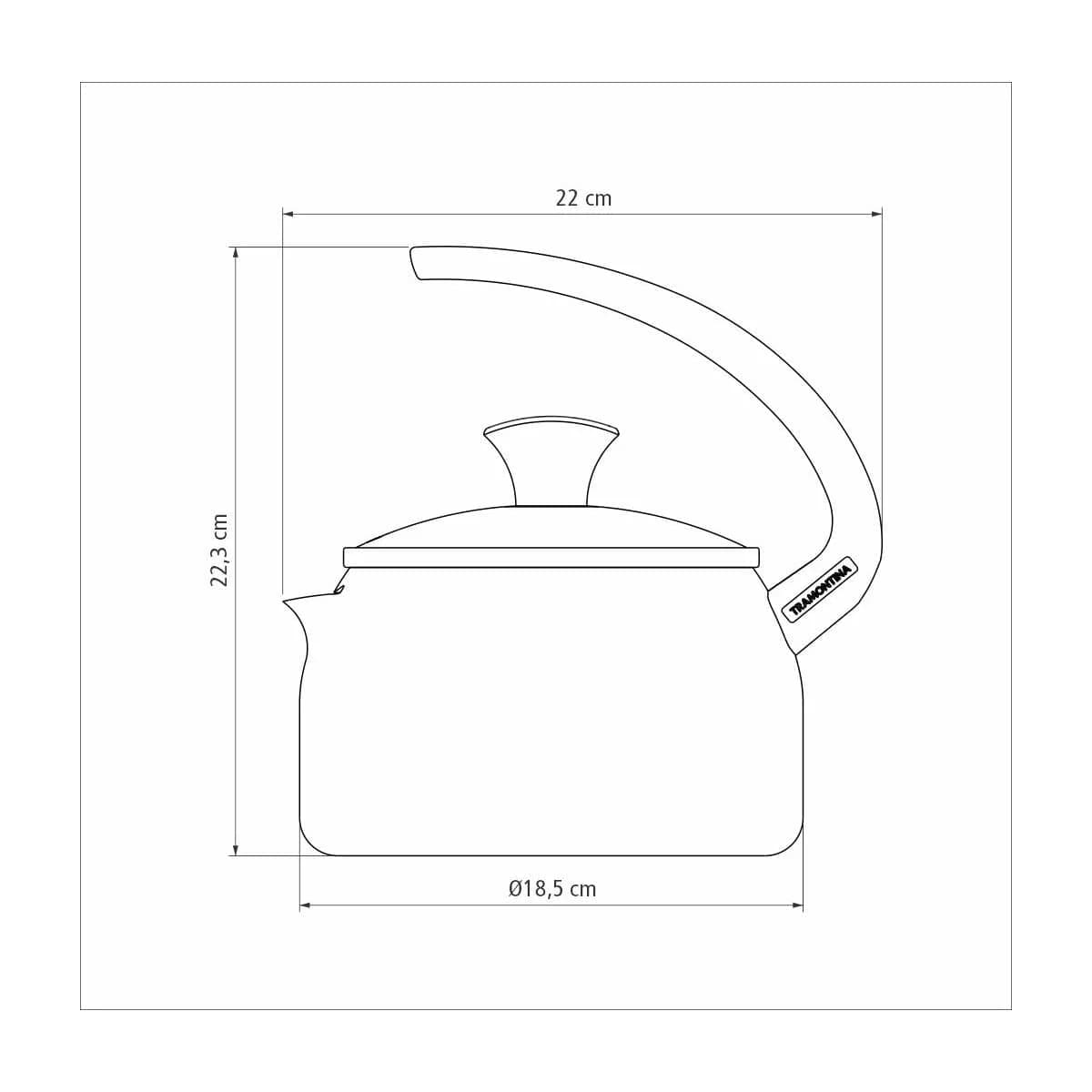 Caldera Tetera 1.9 Litros Tramontina Aluminio Con Antiadhere — imagen 2 de 6