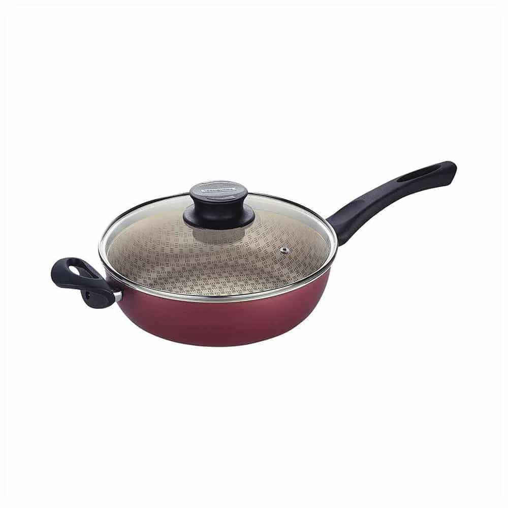 Wok Antiadherente Teflon Tramontina Con Tapa 26 Cm Paris
