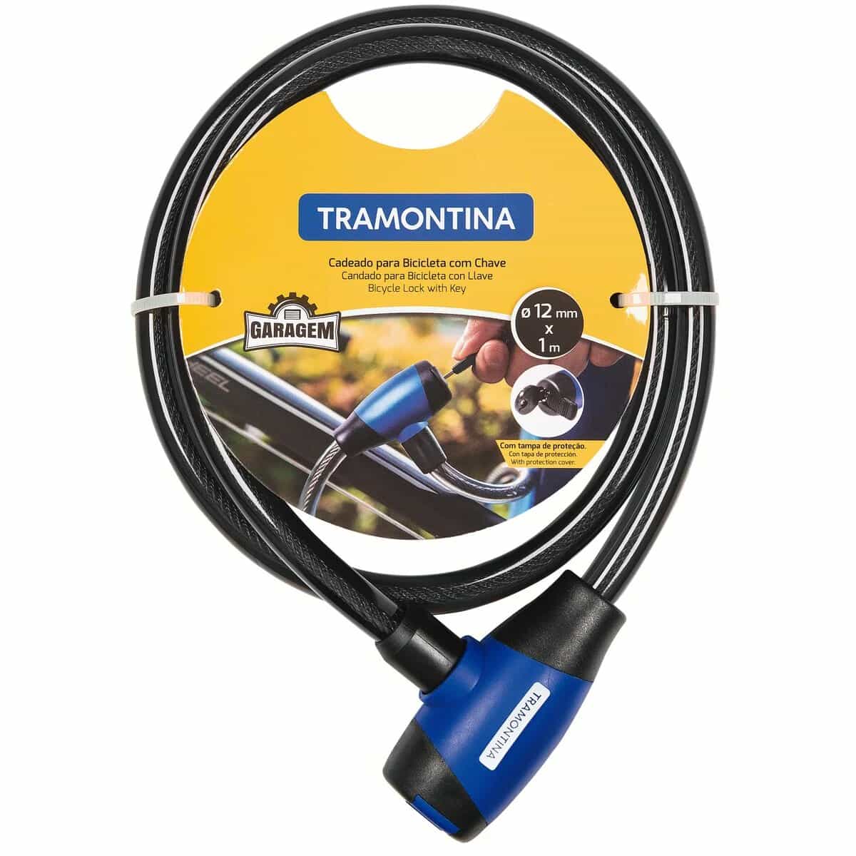 Candado Para Bicicleta Linga Tramontina Flexible 2 Llaves