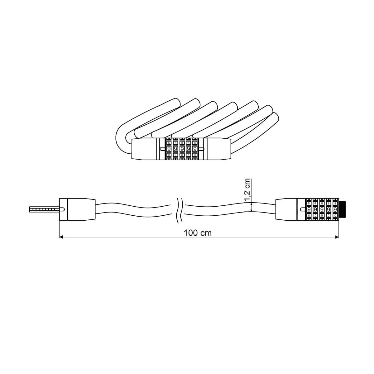 Candado Para Bicicleta Tramontina Flexible Con Combinacion — imagen 3 de 4