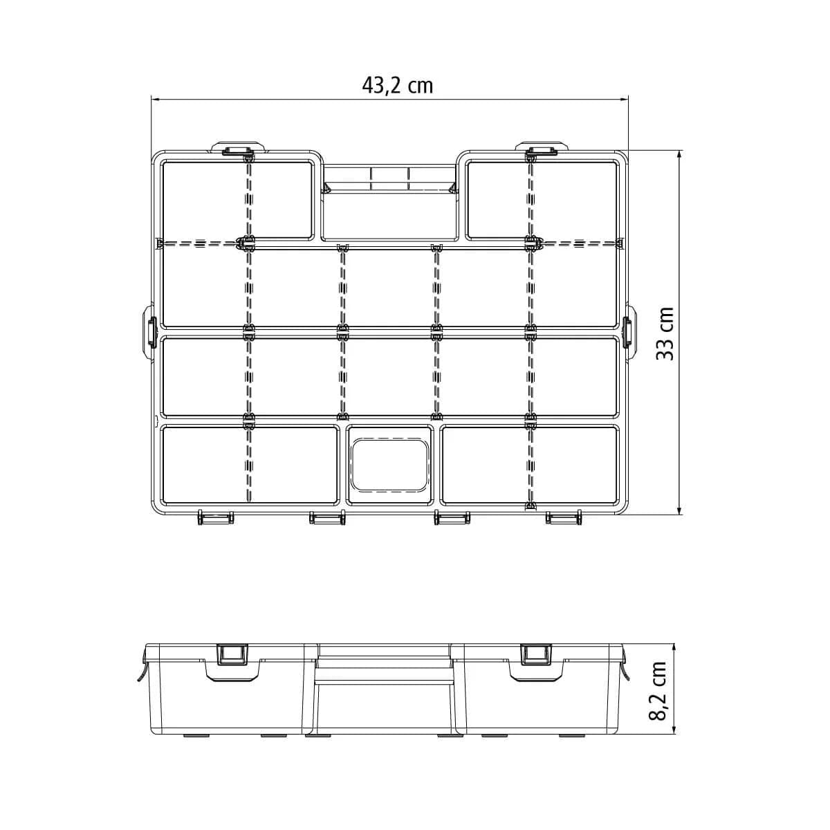 Caja Organizadora Tramontina Divisores Moviles 43 Cm X 33 Cm — imagen 3 de 7