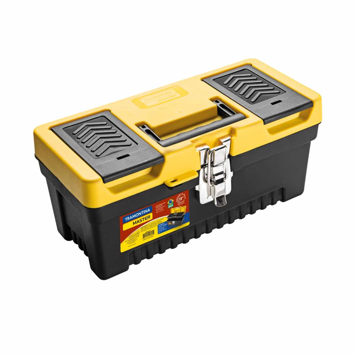 Caja De Herramientas Tramontina Con Bandeja Cerradura Metal