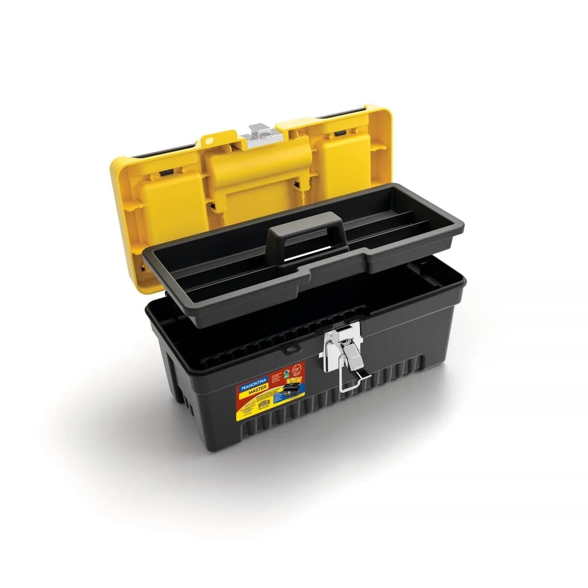Caja De Herramientas Tramontina Con Bandeja Cerradura Metal — imagen 2 de 8