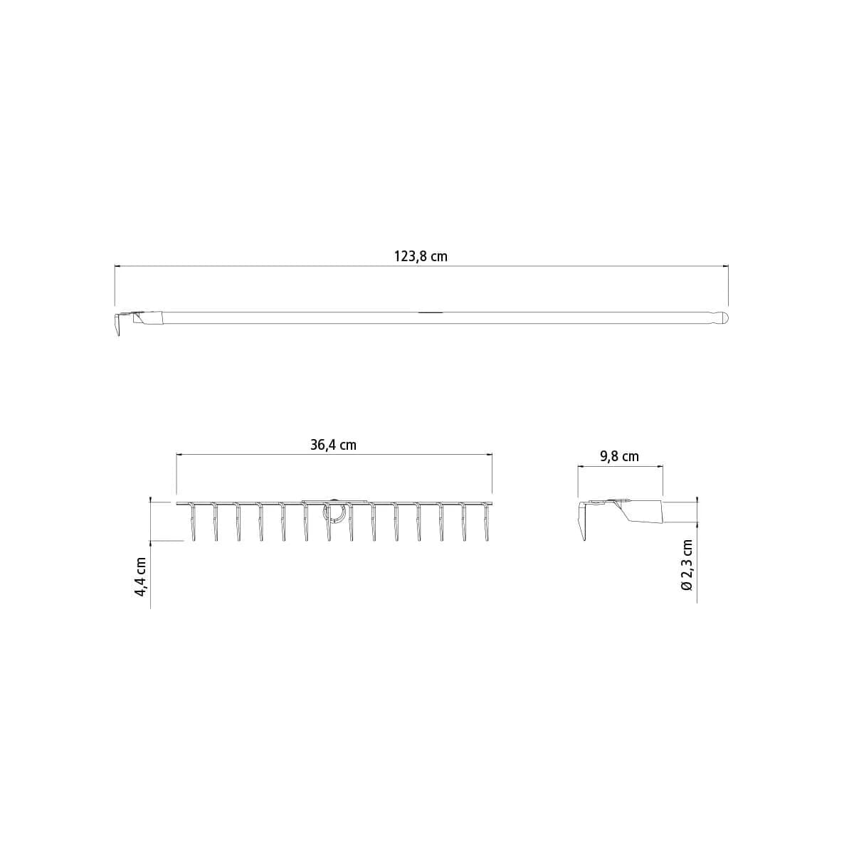 Rastrillo 14 Dientes Mango De Madera 120 Cm Tramontina — imagen 3 de 3
