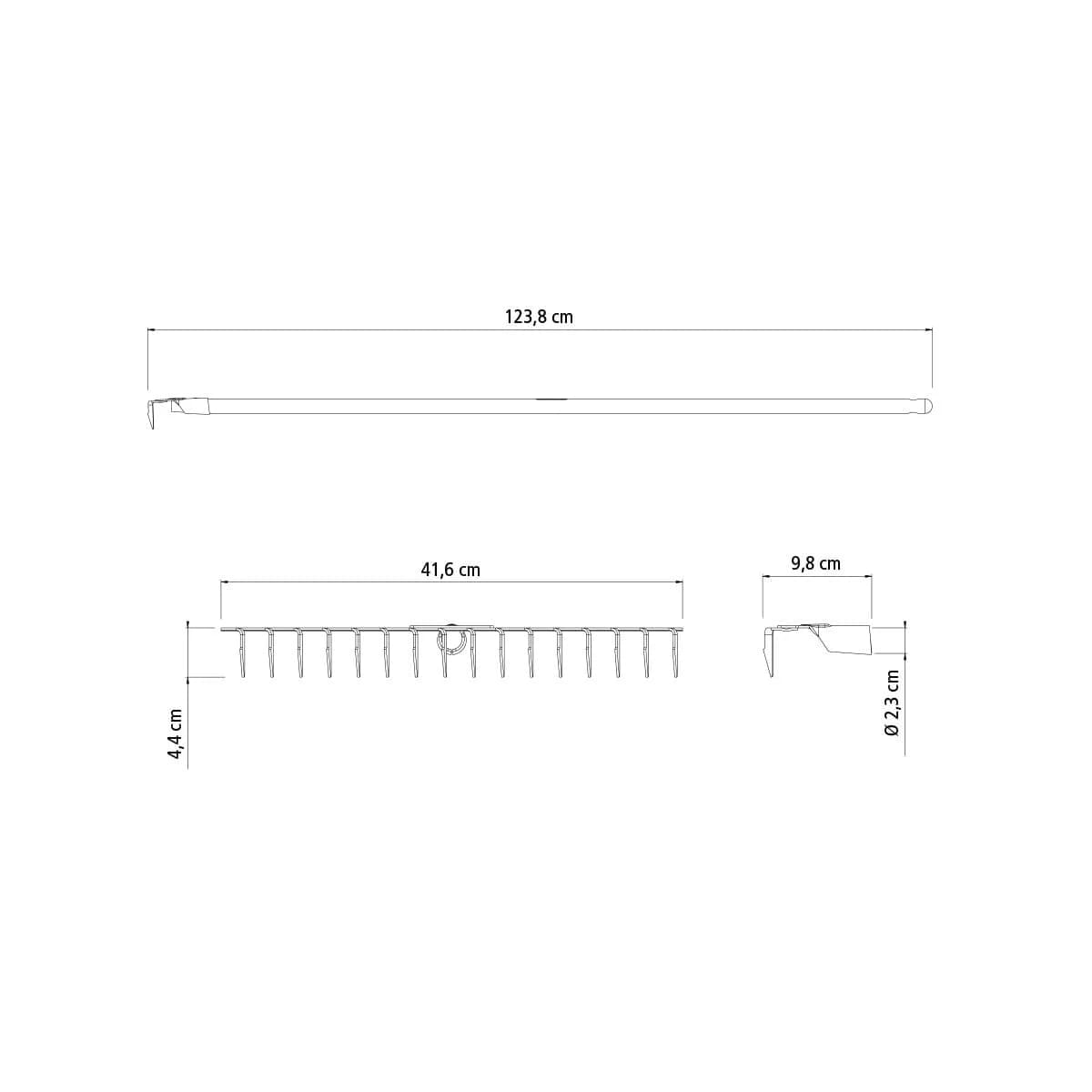 Rastrillo 16 Dientes Mango De Madera 120 Cm Tramontina — imagen 3 de 3