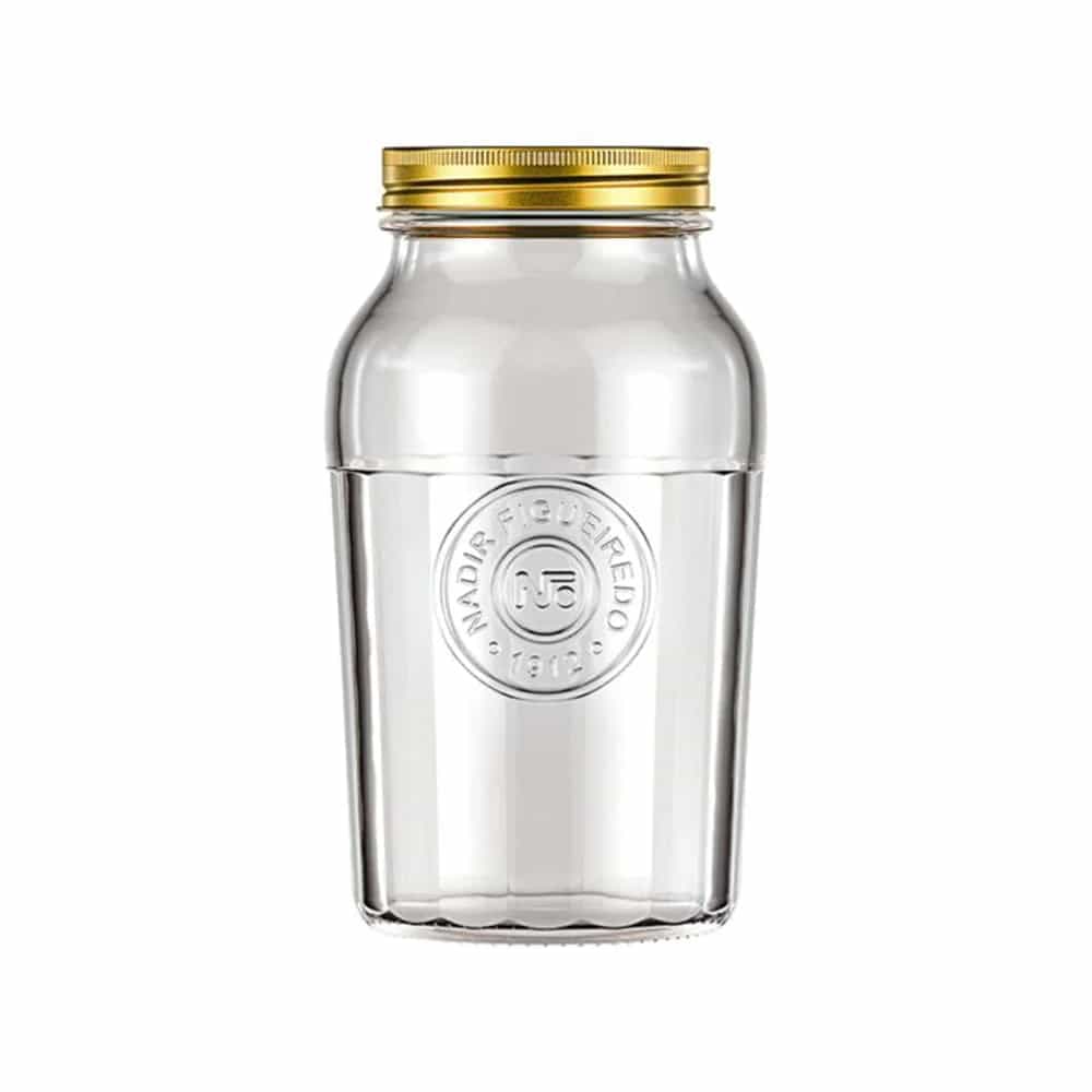Frasco De Vidrio 1500 Ml Con Tapa Metalica Nadir Americano