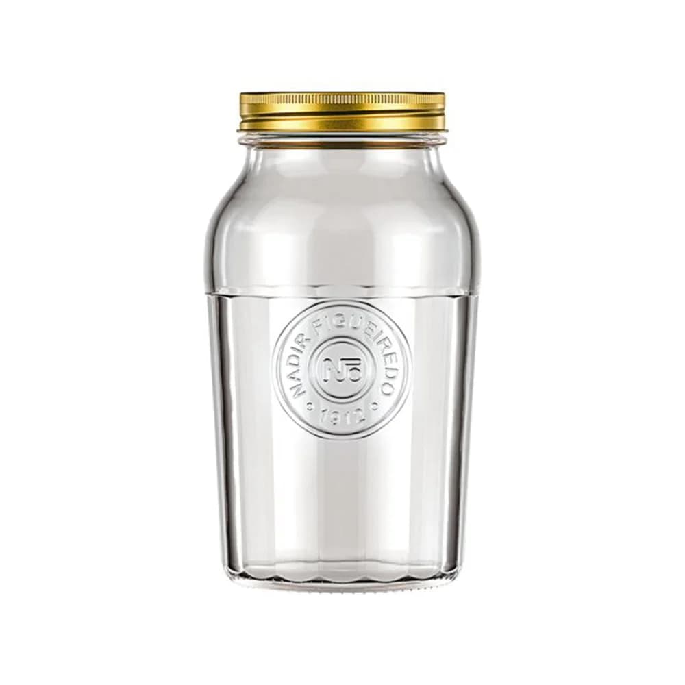 Frasco De Vidrio 1500 Ml Con Tapa Metalica Nadir Americano — imagen 1 de 2