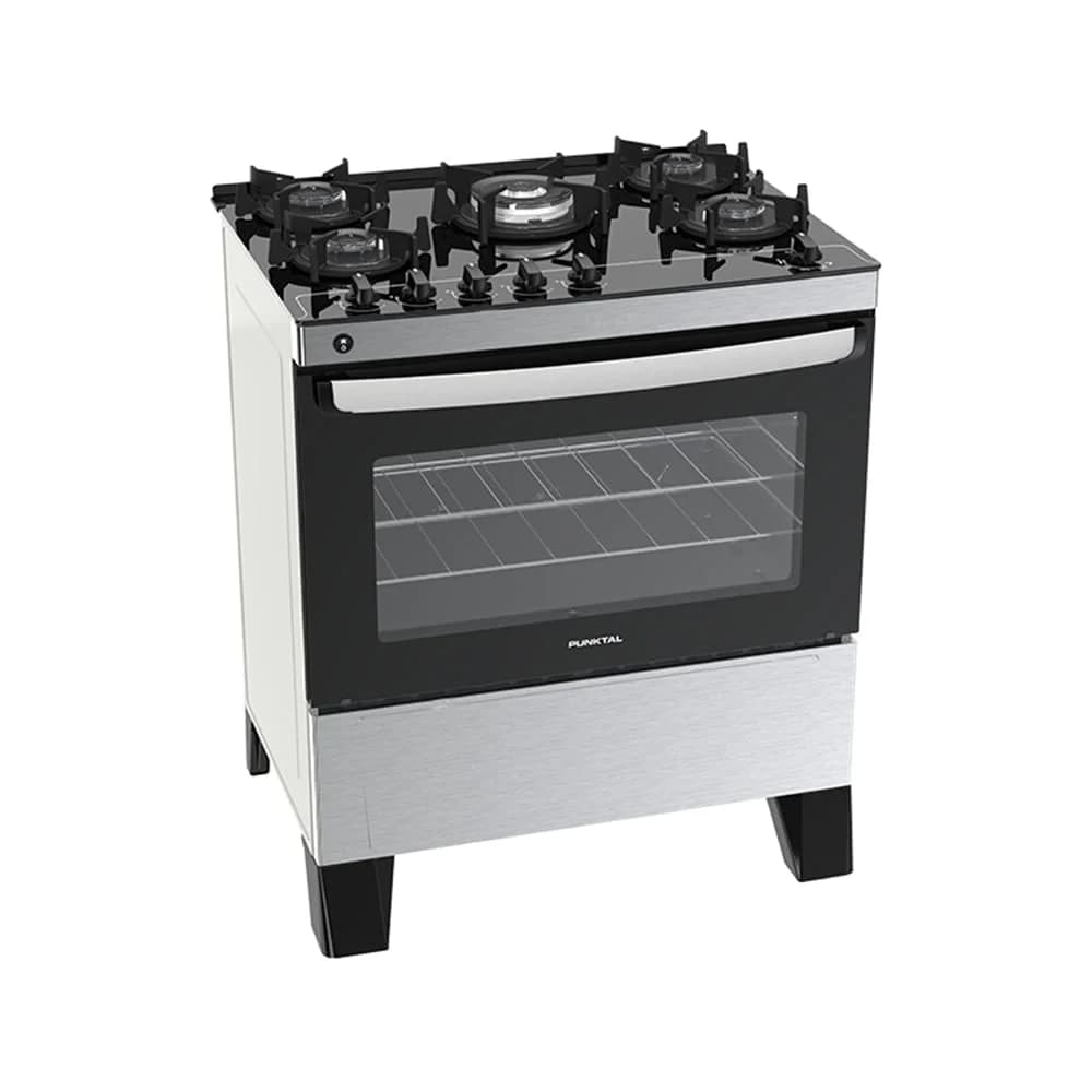 Cocina Punktal Agile Glass Pk-gl55 Inox 5 Hornallas 220v — imagen 1 de 1
