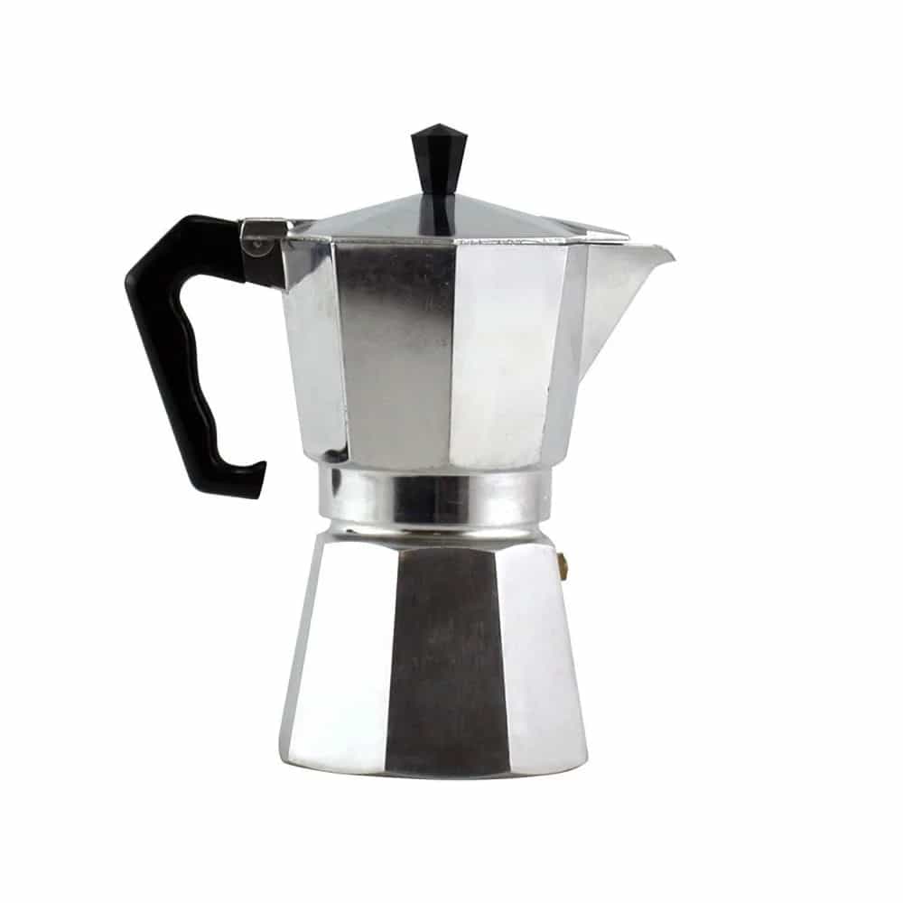 Cafetera Italiana De Aluminio 6 Tazas Mango Plastico