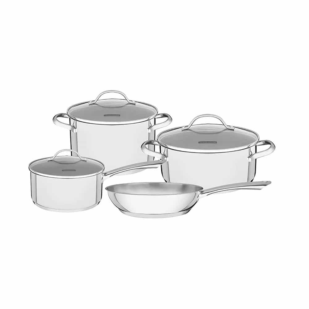 Juego De Ollas Tramontina Acero Inox Induccion 4 Piezas Una