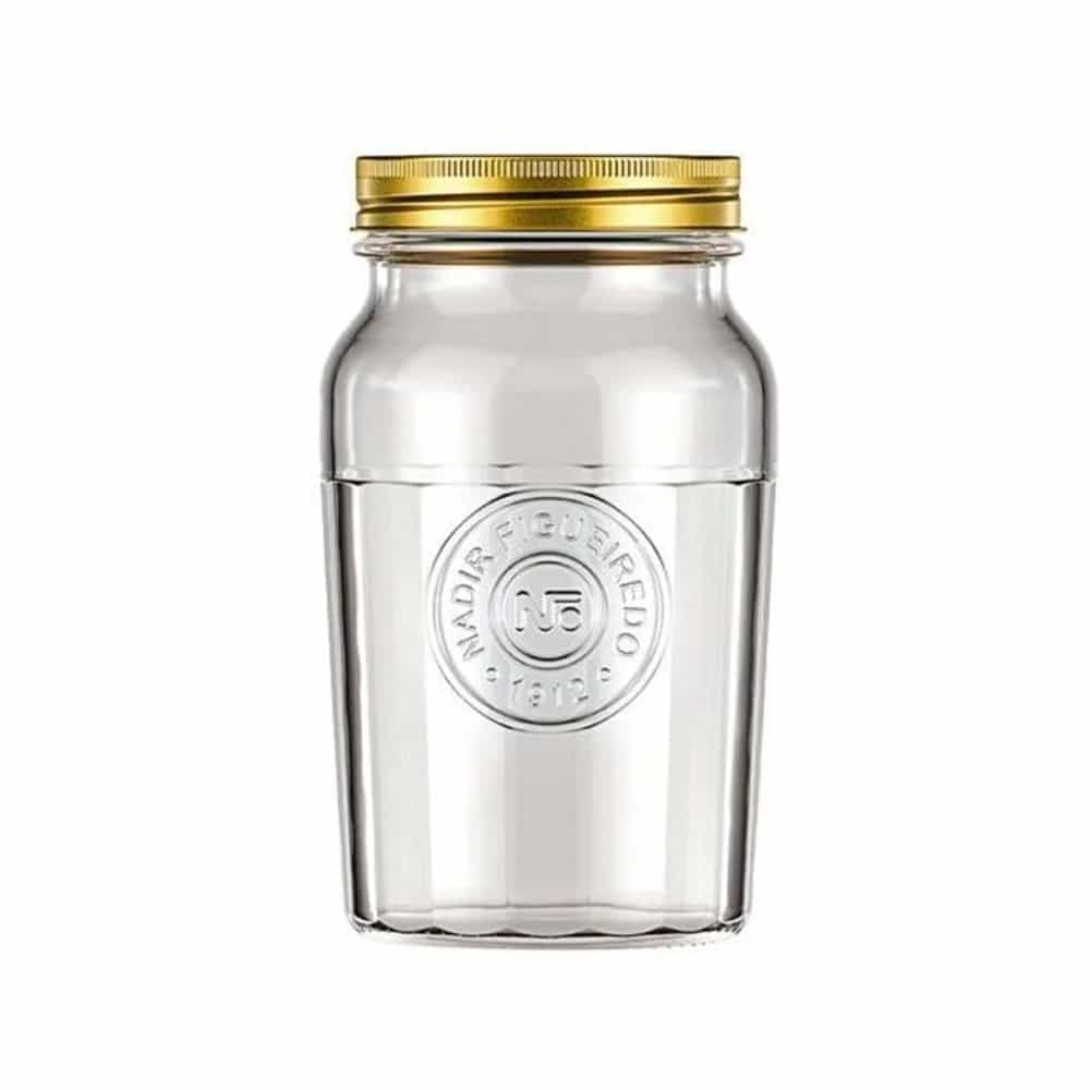 Frasco De Vidrio 1000 Ml Con Tapa Metalica Nadir Americano