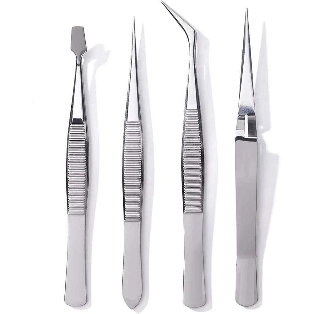Juego De Pinza De Precision 4 Uni Bruselas Acero Inox — imagen 2 de 3