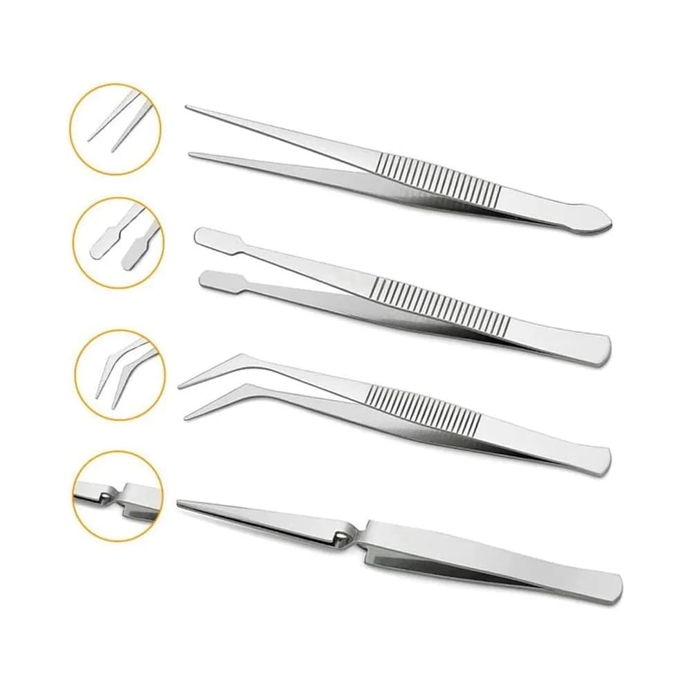 Juego De Pinza De Precision 4 Uni Bruselas Acero Inox — imagen 3 de 3