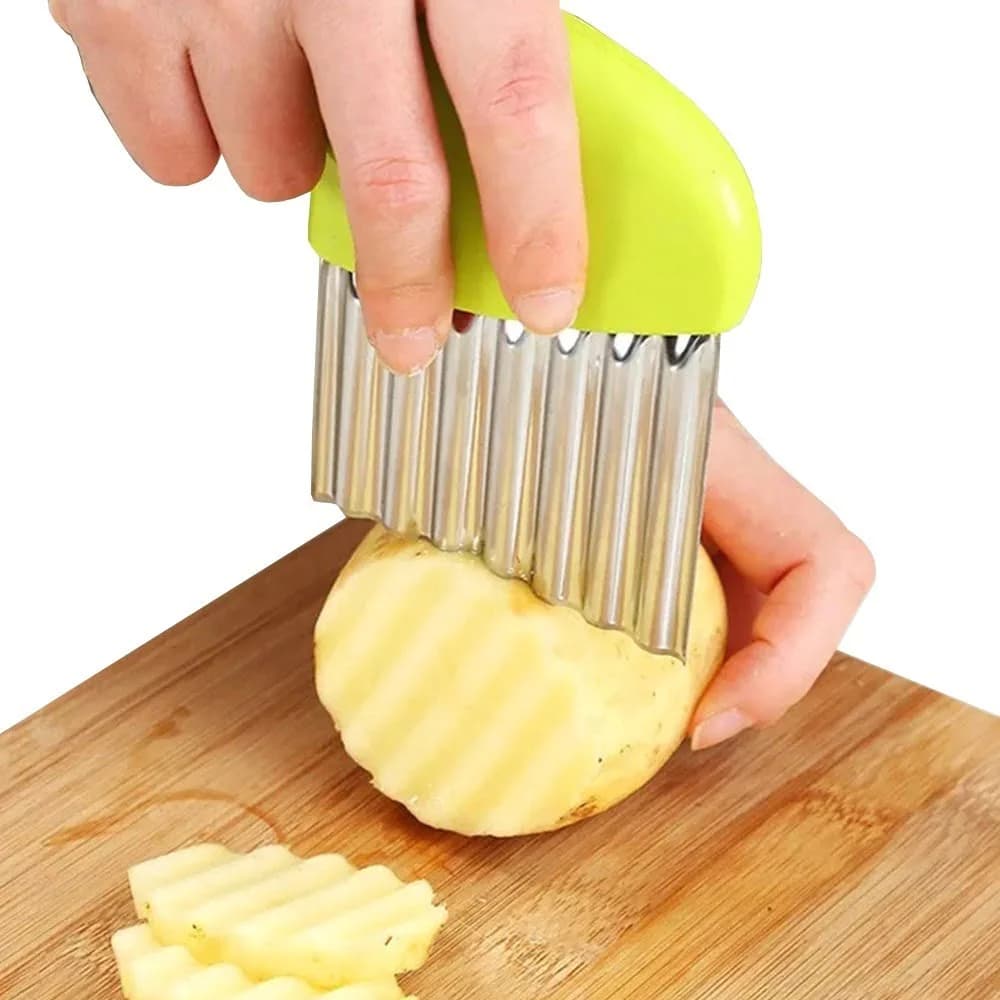 Cortador De Papas Vegetales Zig Zag Ondulado Acero Inox — imagen 1 de 3