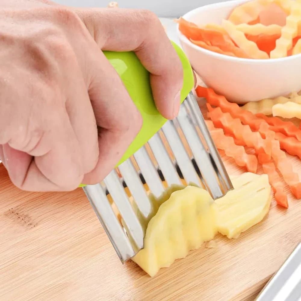 Cortador De Papas Vegetales Zig Zag Ondulado Acero Inox — imagen 2 de 3