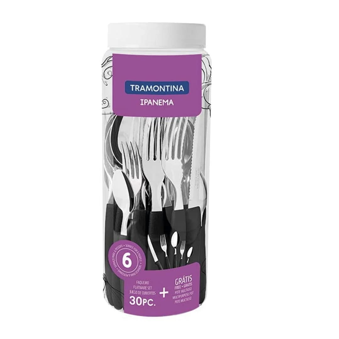 Juego De Cubiertos Tramontina Ipanema 30 Piezas Negro — imagen 3 de 4