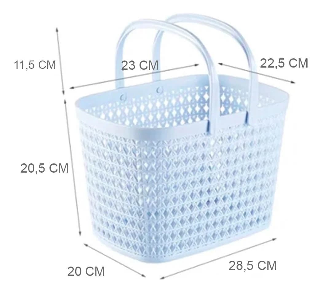 Canasta Cesto Organizador De Plastico 33 Cm Con Asas — imagen 2 de 6