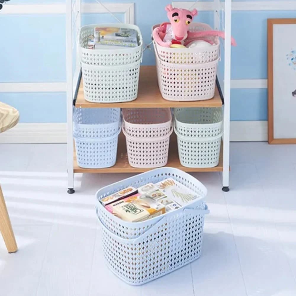 Canasta Cesto Organizador De Plastico 33 Cm Con Asas — imagen 3 de 6