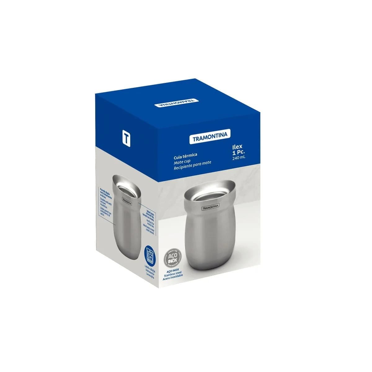 Mate Tramontina Acero Inoxidable 240 Ml Frio Caliente — imagen 2 de 4