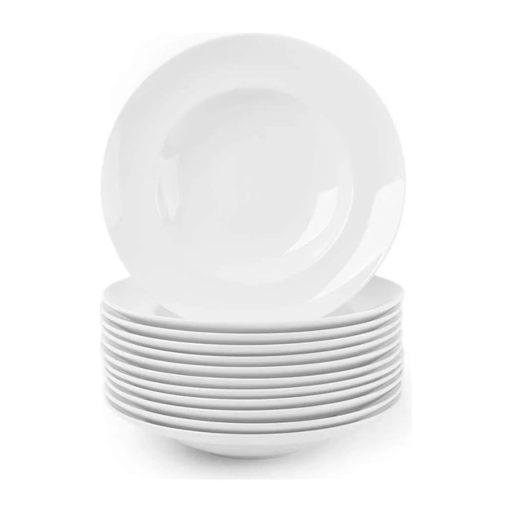 Plato Hondo De Cerámica Blanco Loza 23,5 Cm X 6 Uni — imagen 1 de 2