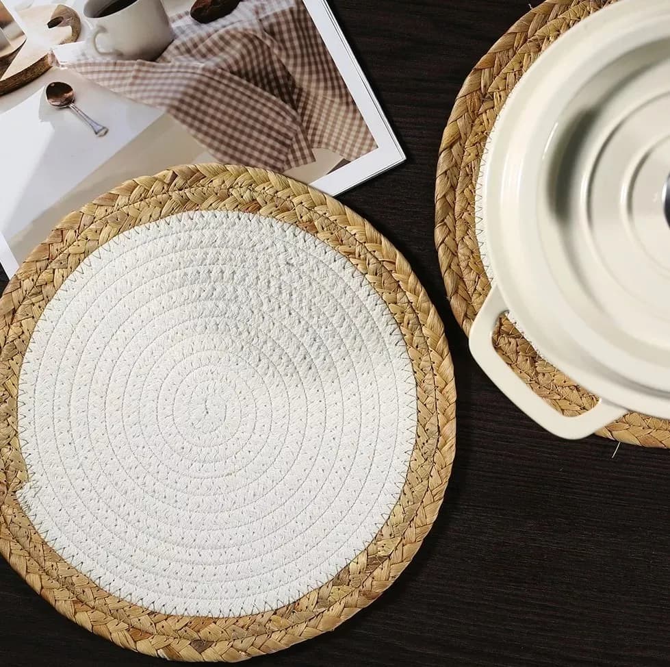 Individual Tejido Posa Plato 30 Cm Blanco/natural Selecta — imagen 2 de 3