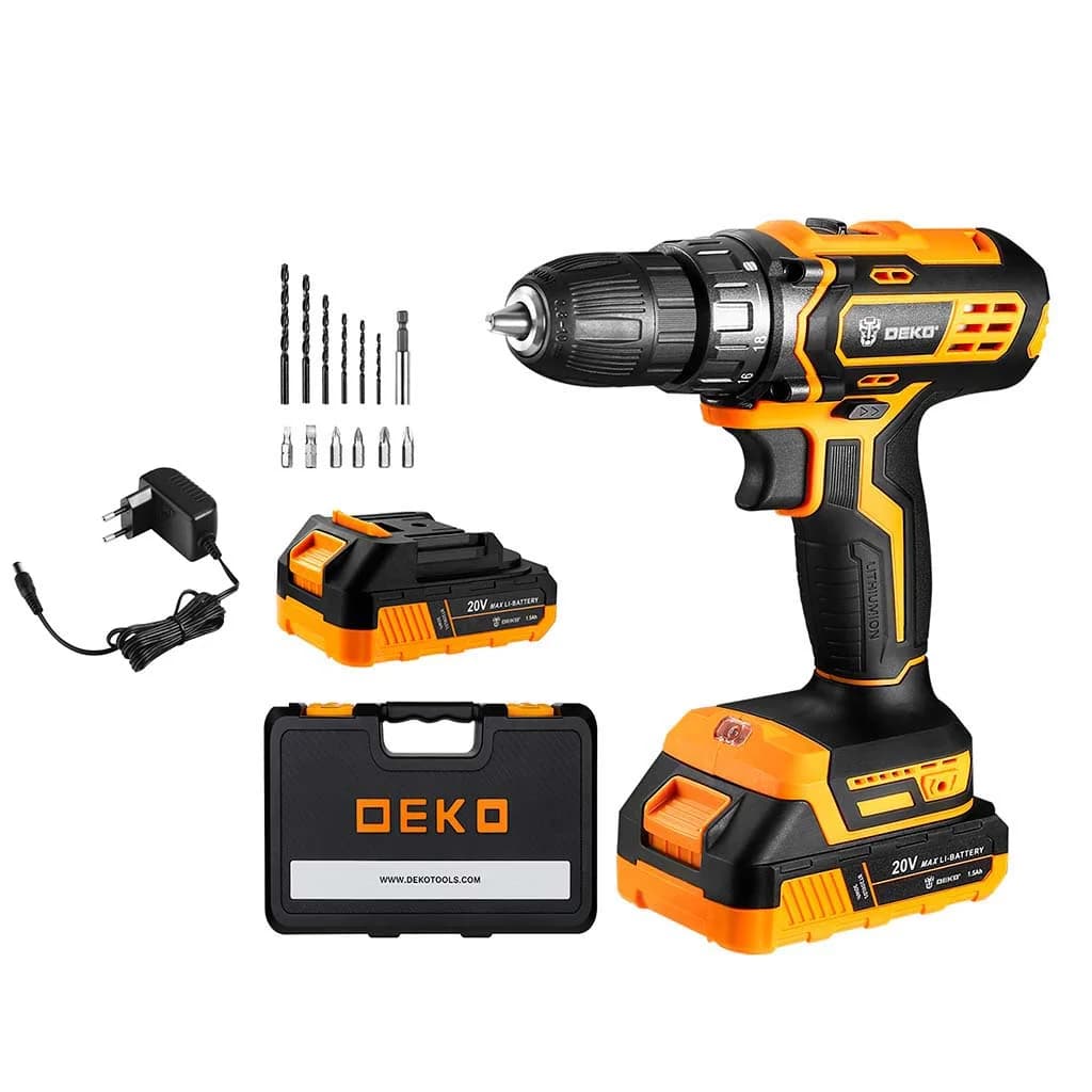 Taladro Atornillador A Bateria Deko Dkcd20xl01-10s3 10mm — imagen 1 de 4